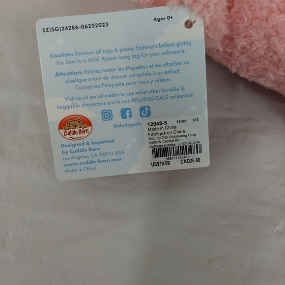 Plush Goals Cuddle Barn Strawberry Wawa The Froggie Plush Animal NWT - Picture 6 of 6